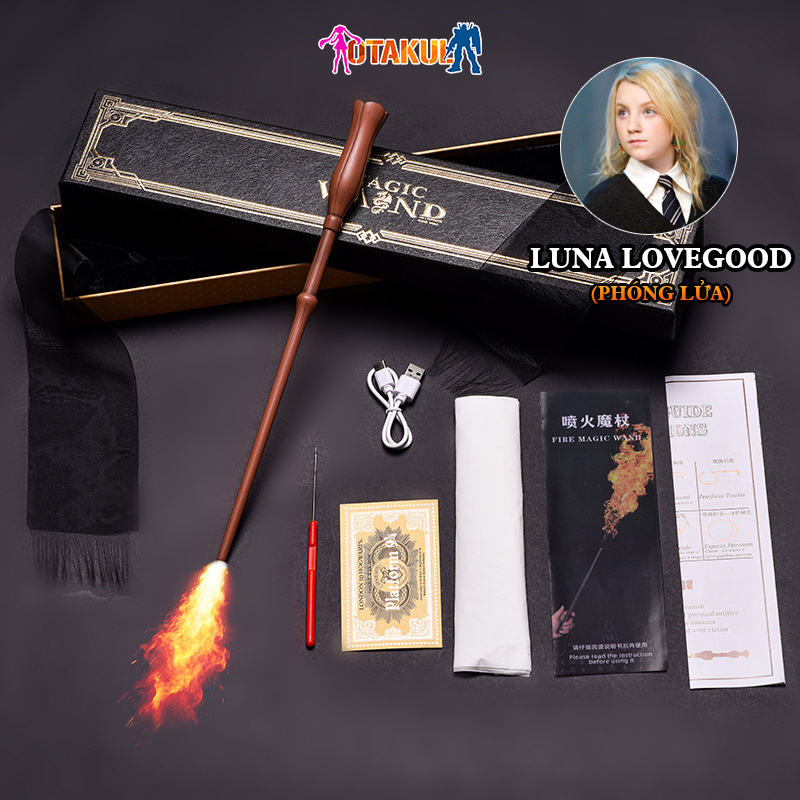 Đũa Phép Luna Lovegood Phóng Lửa Điện Kèm Sạc USB