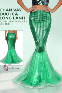 Trang Phục Nàng Tiên Cá Xanh Ariel Có Vây Sau Lưng