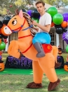 Mascot Ngựa Cưỡi Lucky Lucke - Ngựa Nâu Bơm Hơi