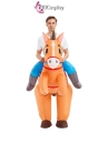 Mascot Ngựa Cưỡi Lucky Lucke - Ngựa Nâu Bơm Hơi