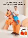 Mascot Ngựa Cưỡi Lucky Lucke - Ngựa Nâu Bơm Hơi