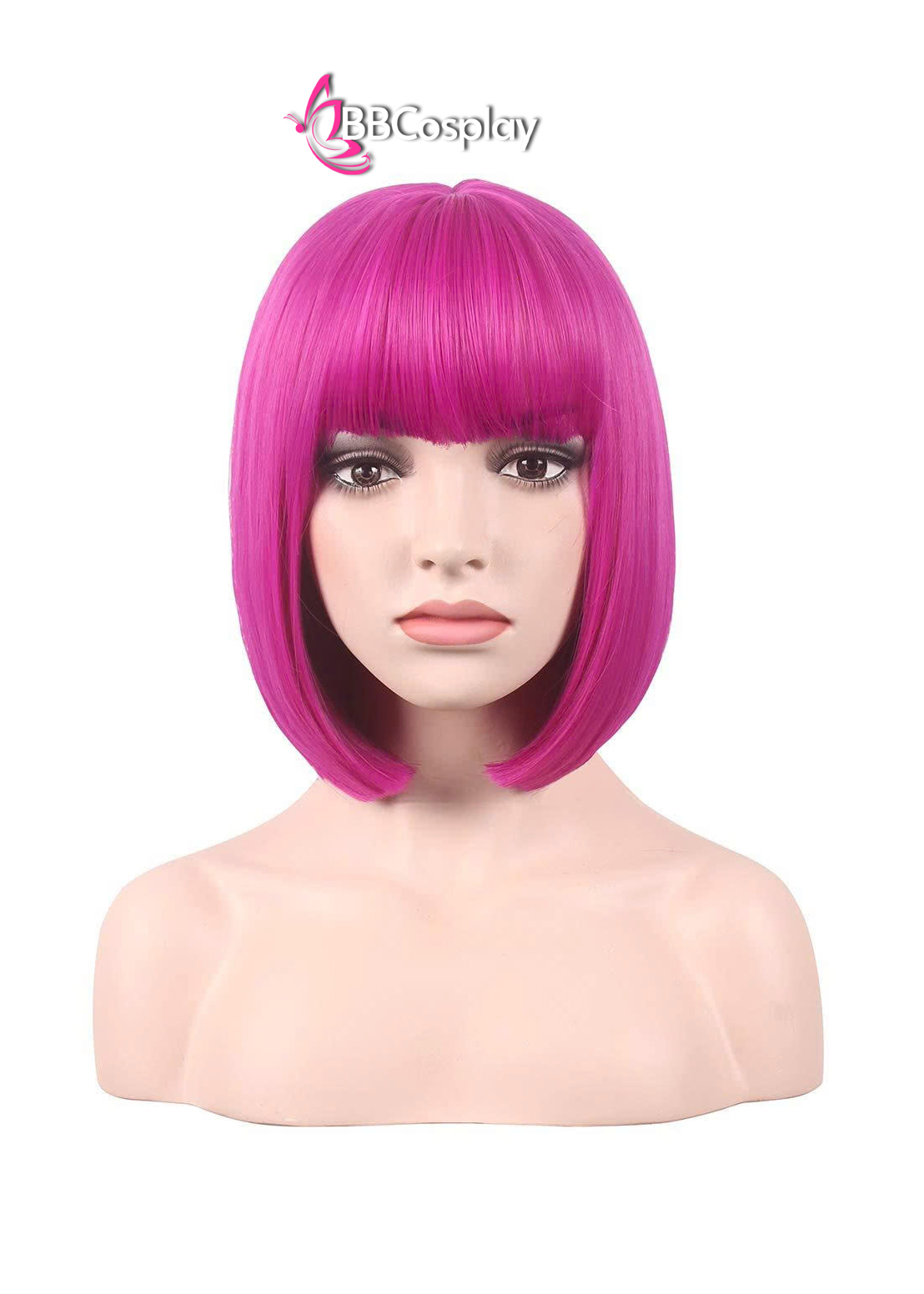 Tóc Bánh Hồng Tím- Tóc Ngắn Ngang Vai Hồng Tím