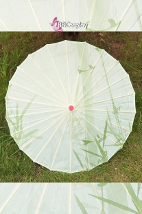 Dù Vải Cổ Trang Xanh Lá Hoạ Tiết Thân Tre