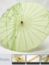 Dù Vải Cổ Trang Xanh Lá Hoạ Tiết Thân Tre