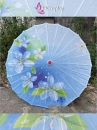 Dù Vải Cổ Trang Xanh Hoa Trắng Lá Xanh