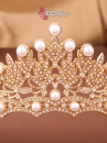 Vương Miện Tiara Hoạ Tiết Lá Và Ngọc Trai