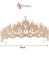 Vương Miện Tiara Hoạ Tiết Lá Và Ngọc Trai