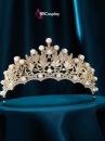 Vương Miện Tiara Hoạ Tiết Lá Và Ngọc Trai