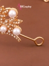 Vương Miện Tiara Hoạ Tiết Lá Và Ngọc Trai