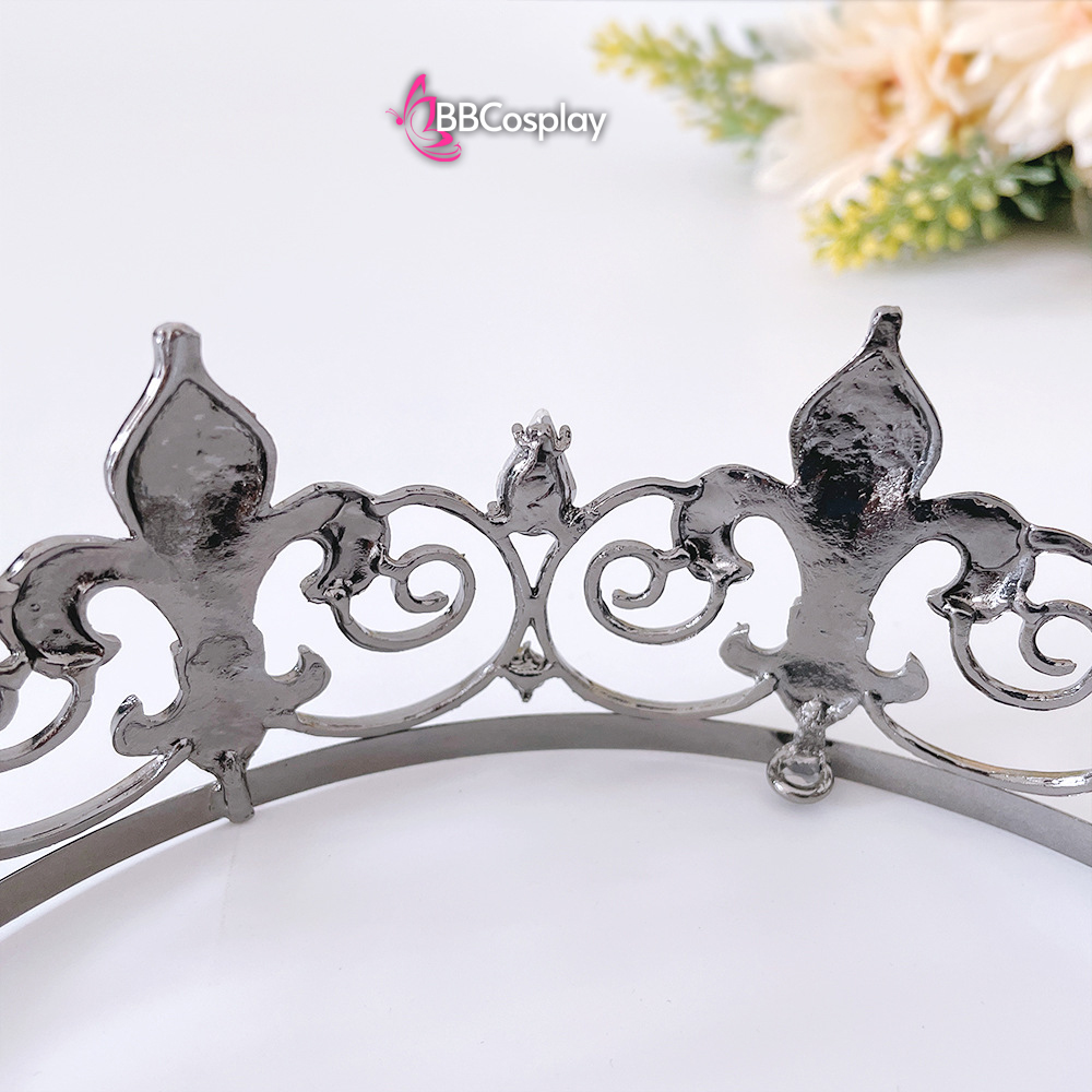 Vương Miện Hoạ Tiết Hoa Bách Hợp Cách Điệu - Màu Đen