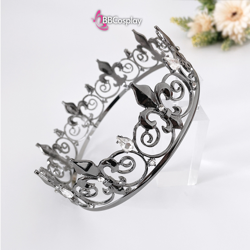 Vương Miện Hoạ Tiết Hoa Bách Hợp Cách Điệu - Màu Đen