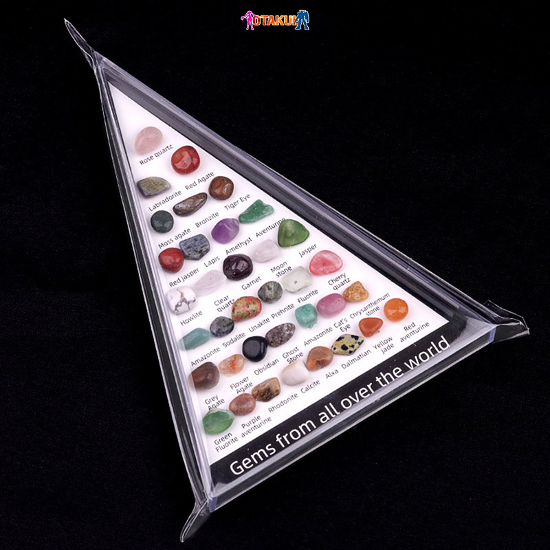 Hộp Tháp 36 Viên Đá Thanh Tẩy Tarot Thiên Nhiên OTAKUL - Bộ Tinh Thể Cân Bằng Năng Lượng Nhỏ Gọn