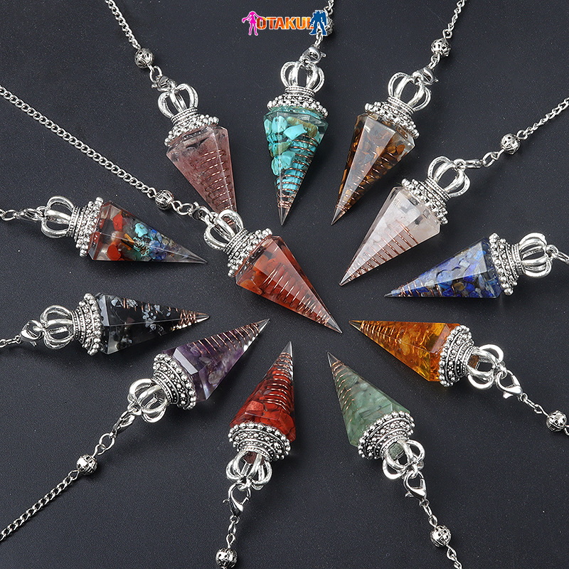 Con Lắc Đá Thanh Tẩy Tarot Lục Giác Năng Lượng OTAKUL - Dây Chuyền Tinh Thể Định Hướng Trực Giác