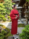 Trang Phục Yukata Đỏ Trơn - Mẫu Chuẩn Nhật (HÀNG SHOP MAY)