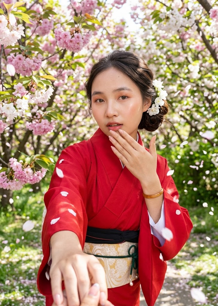 Trang Phục Yukata Đỏ Trơn - Mẫu Chuẩn Nhật (HÀNG SHOP MAY)