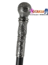 Gậy Quý Tộc Đầu Tròn Bạc Khắc Hoa Văn Đơn Giản