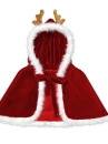 Choàng Đỏ Noel Viền Lông Có Nón Có Sừng Tuần Lộc