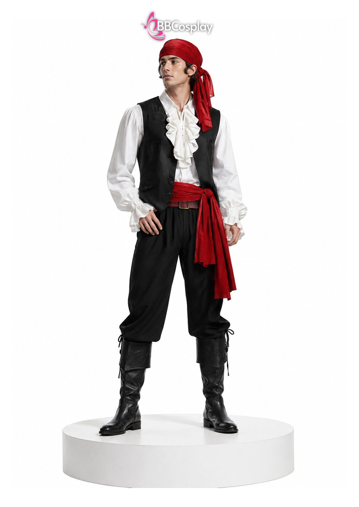 Trang Phục Nam Thuyền Trưởng Huyết Nguyệt (Captain Bloodmoon) - Có Kèm Ghi Lê Đen Nhung