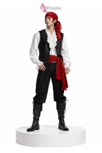 Trang Phục Nam Thuyền Trưởng Huyết Nguyệt (Captain Bloodmoon) - Có Kèm Ghi Lê Đen Nhung