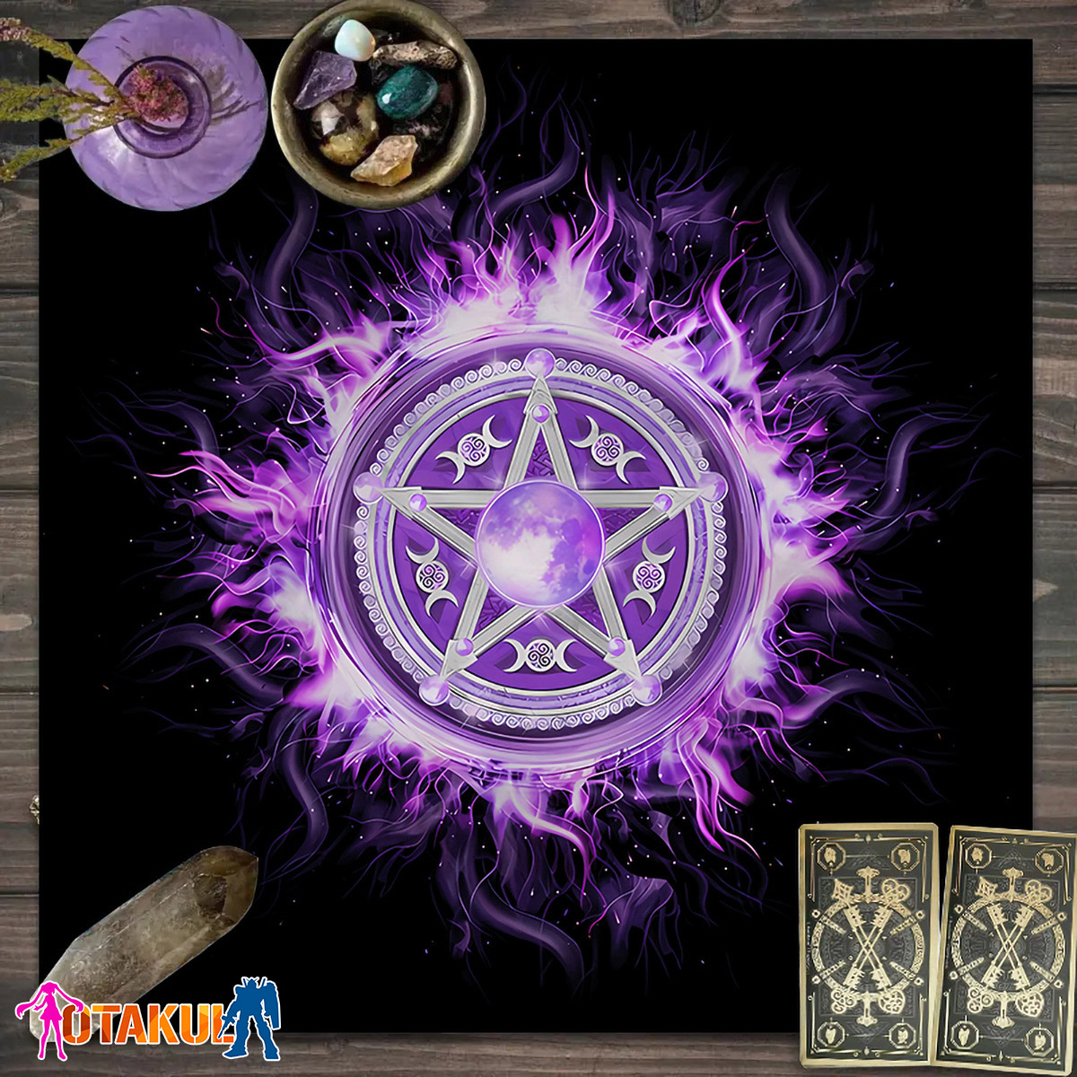 Thảm Trải Bài Fiber Ánh Sao Tiên Tri - Dùng Bói Bài Tarot - Bói Bài Sakura