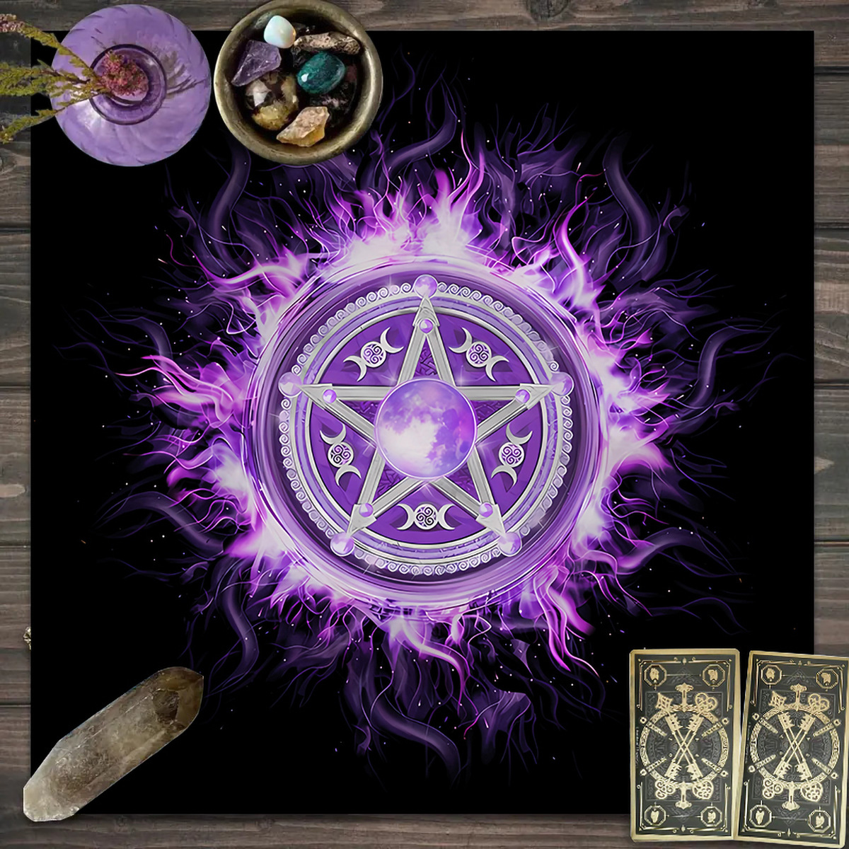 Thảm Trải Bài Fiber Ánh Sao Tiên Tri - Dùng Bói Bài Tarot - Bói Bài Sakura