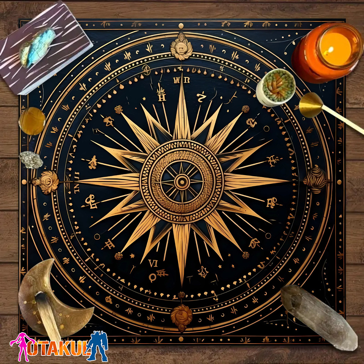 Thảm Trải Bài Fiber Thiên Cổ Bàn - Dùng Bói Bài Tarot - Bói Bài Sakura