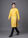 Áo Dài Nam Cách Tân Vàng Vẽ Tay Rồng