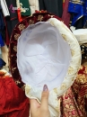 Nón Ấn Độ Đỏ Đô Phối Trắng Đính Đá Lớn