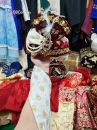 Nón Ấn Độ Đỏ Đô Phối Trắng Đính Đá Lớn