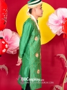NÓN ẤN ĐỘ MÀU XANH LÁ SỌC KEM