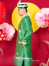 NÓN ẤN ĐỘ MÀU XANH LÁ SỌC KEM