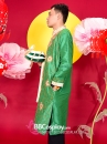 NÓN ẤN ĐỘ MÀU XANH LÁ SỌC KEM