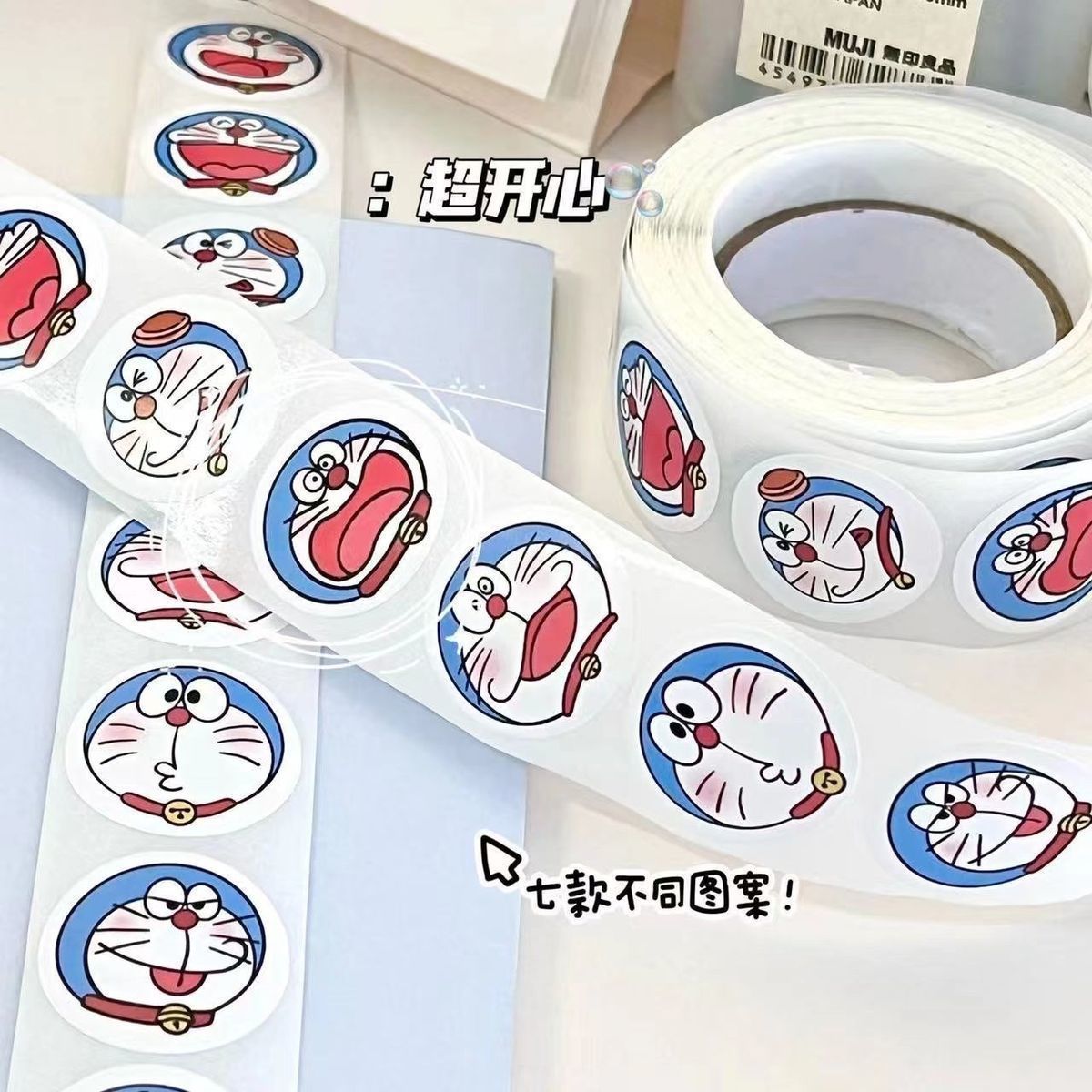 Cuộn 500 Sticker Hình Doraemon Nhí 2Cm