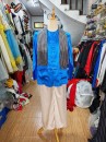 Trang Phục Bà Ba Nam Xanh Dương Vải Lụa