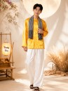 Trang Phục Bà Ba Nam Vàng Nghệ Vải Lụa