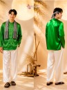 Trang Phục Bà Ba Nam Xanh Lá - Vải Lụa
