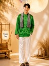 Trang Phục Bà Ba Nam Xanh Lá - Vải Lụa