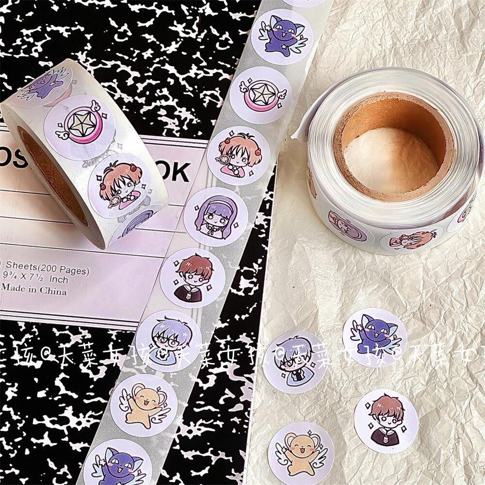 Cuộn 500 Sticker Hình Sakura Thủ Lĩnh Thẻ Bài Nhí 2Cm