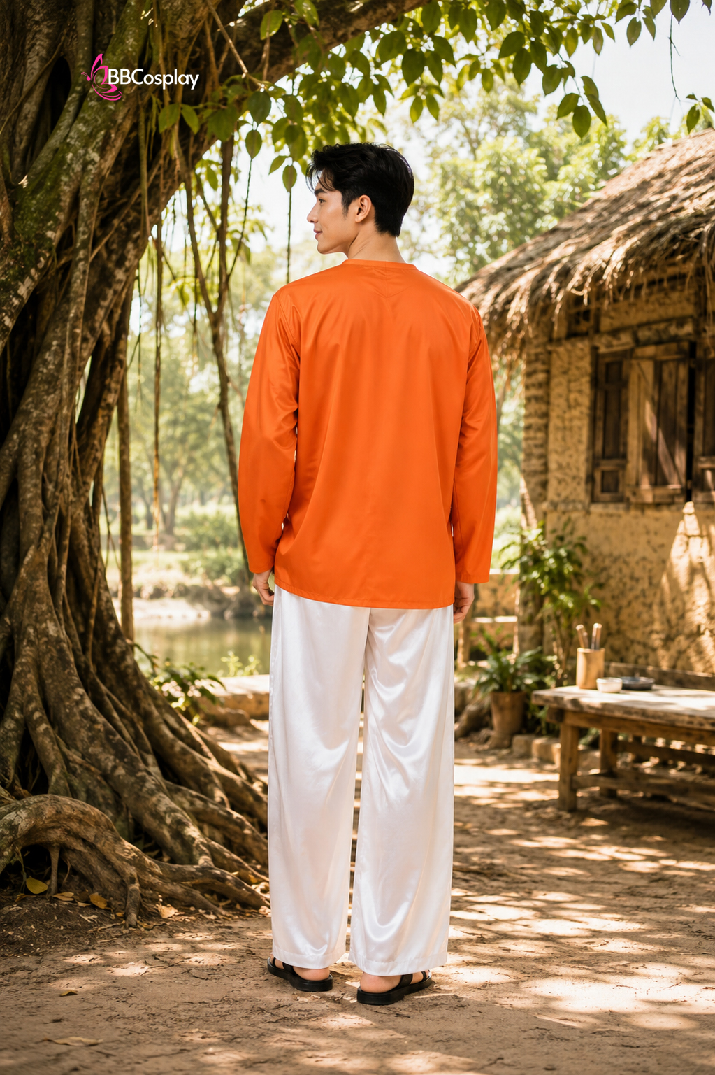 Trang Phục Bà Ba Nam Cam Cà Rốt - Vải Kate