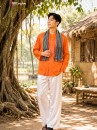 Trang Phục Bà Ba Nam Cam Cà Rốt - Vải Kate