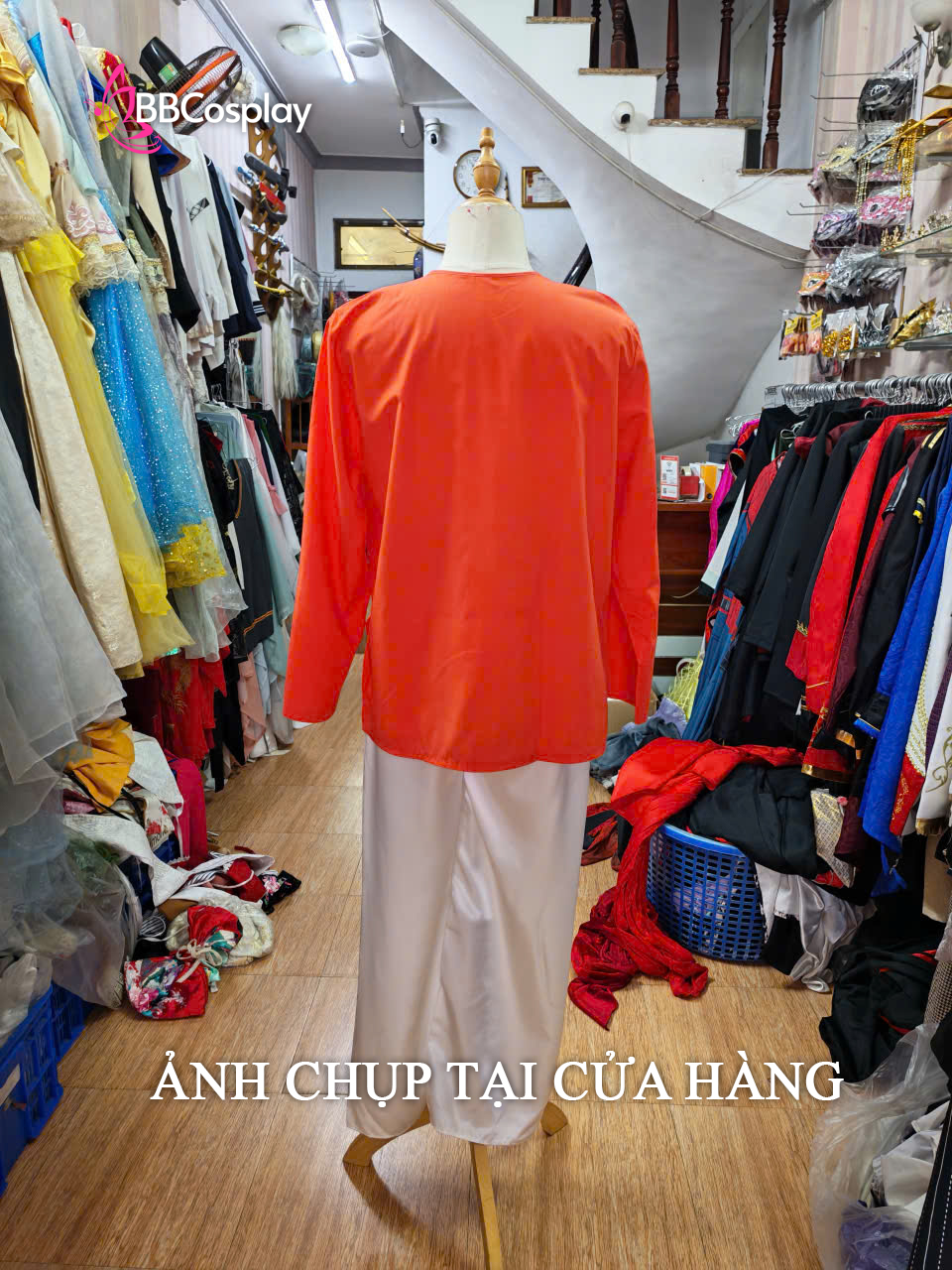 Trang Phục Bà Ba Nam Cam Cà Rốt - Vải Kate