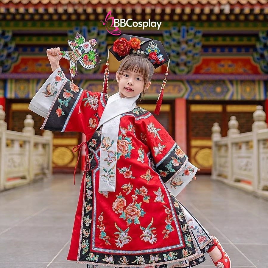 Trang Phục Cách Cách Mãn Thanh Tử Yên Nhi Cho Bé - Màu Đỏ