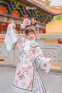 Trang Phục Cách Cách Mãn Thanh Lạc Vân Chi Cho Bé - Màu Hồng