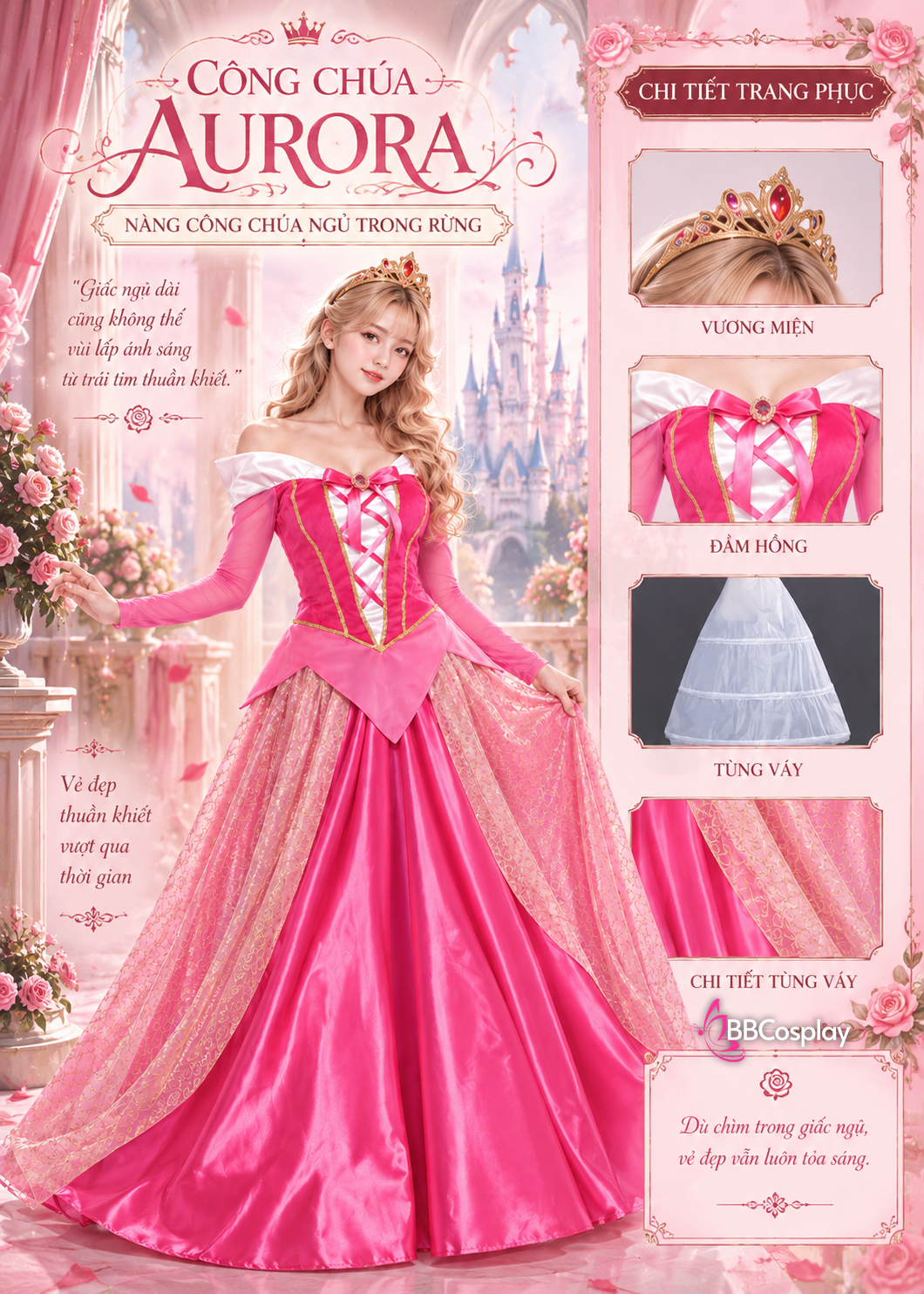 Trang Phục Công Chúa Disney Aurora - Công Chúa Ngủ Trong Rừng