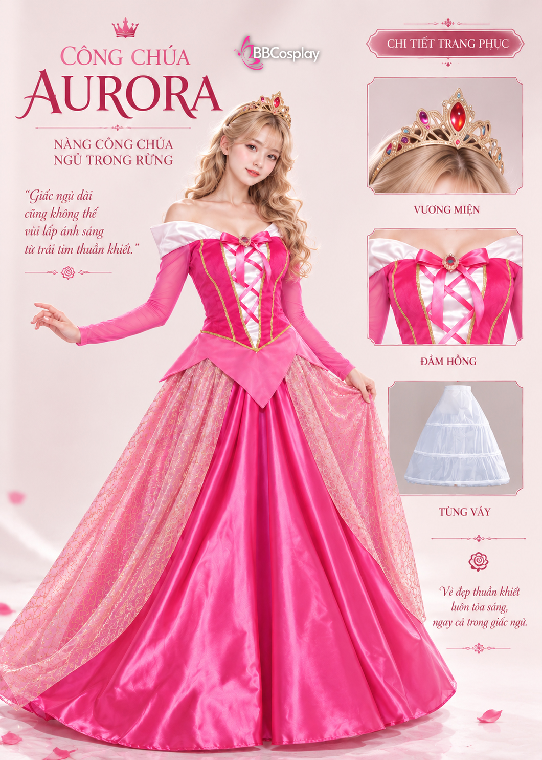 Trang Phục Công Chúa Disney Aurora - Công Chúa Ngủ Trong Rừng