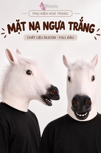 Mặt Nạ Ngựa Silicon Đầu Ngựa - Màu Trắng