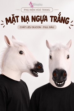 Mặt Nạ Ngựa Silicon Đầu Ngựa - Màu Trắng