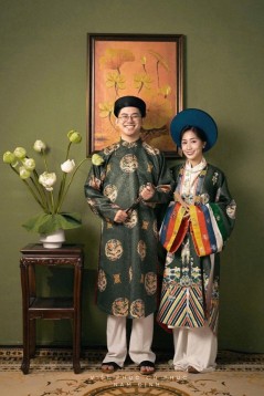 Đồ Việt Phục Xanh Rêu - Ngũ Thân In Hoạ Tiết Rồng