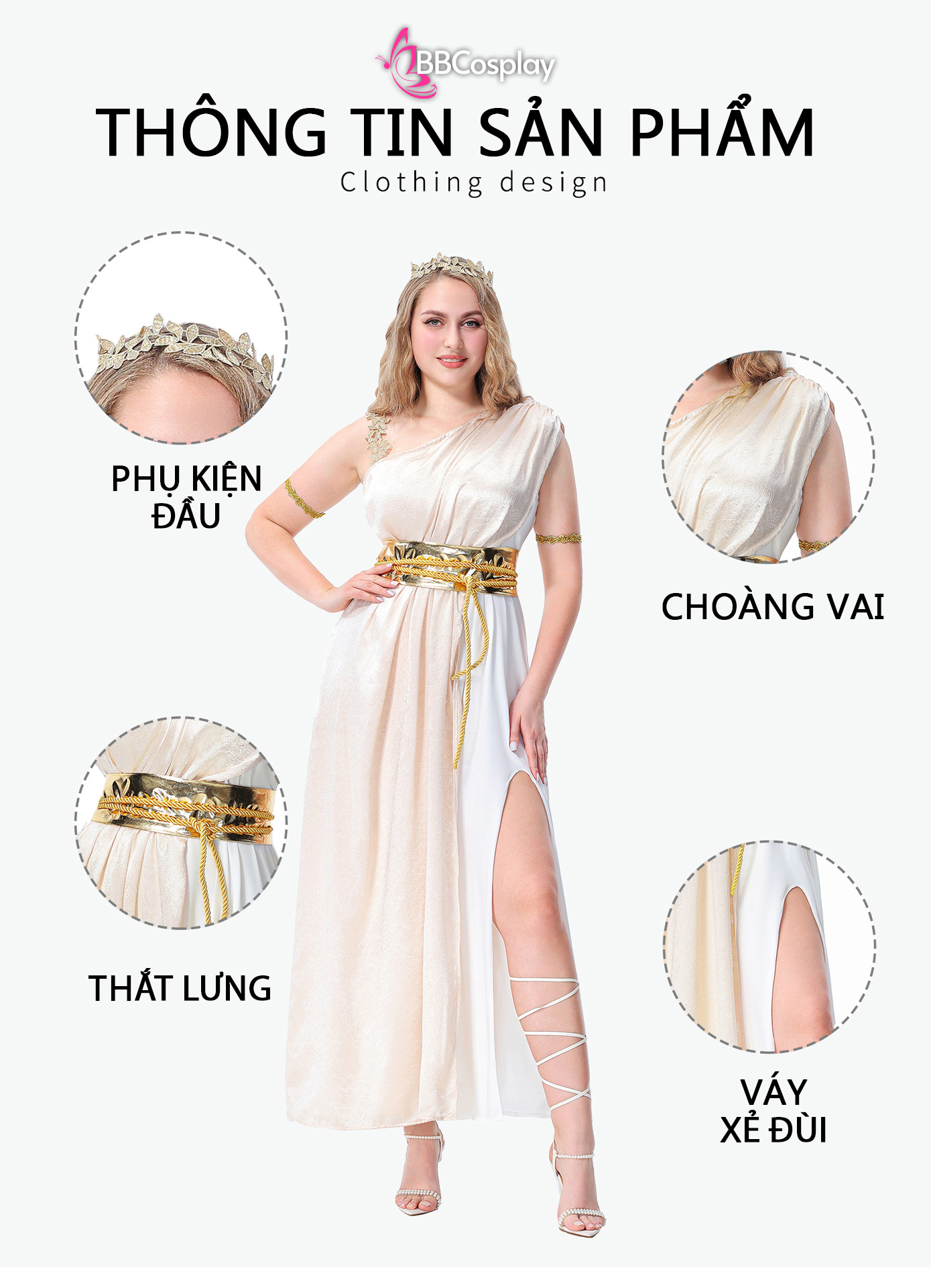 Trang Phục Nữ Thần Hy Lạp Thiếu Nữ Của Karyai