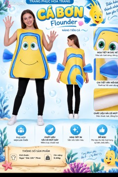 Trang Phục Mascot Cá Bơn Flounder - Nàng Tiên Cá